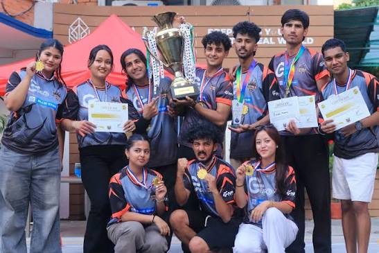 Students celebrating at inter-college sports fest